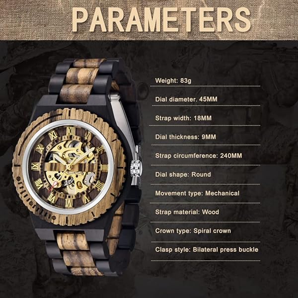 100% Handmade Artistic Wooden Watch Men