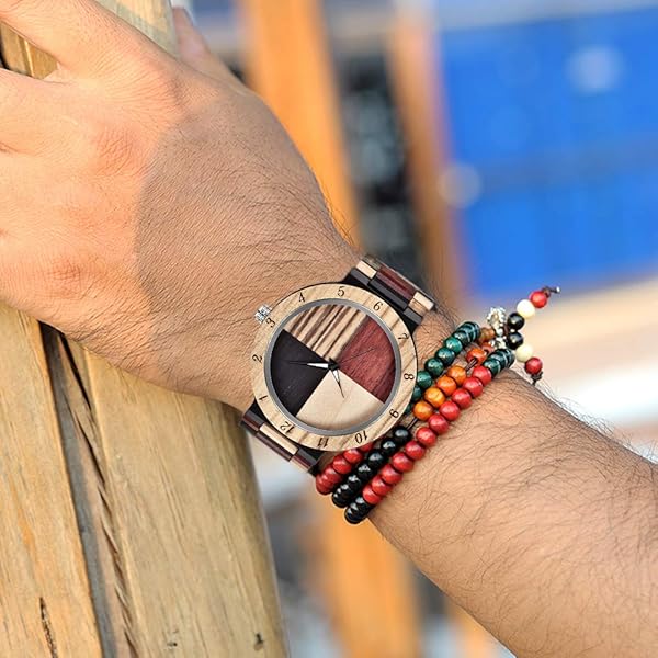 Wooden Watches Mens with Handmade Colorful Bamboo Wood Watch Analog Date Quartz Wooden Watch for Men Q1004 (sale by bulk)