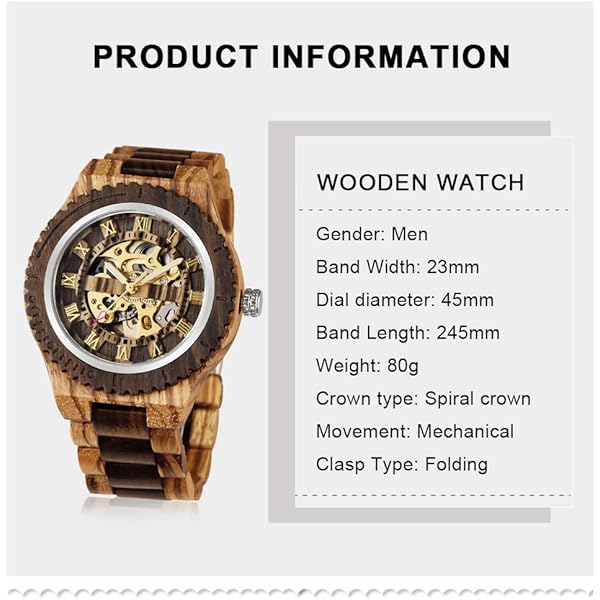 Gentlemen Handmade Art Wooden Timepiece