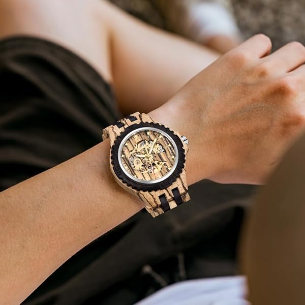Hand Carved Art Wood Watch for Men