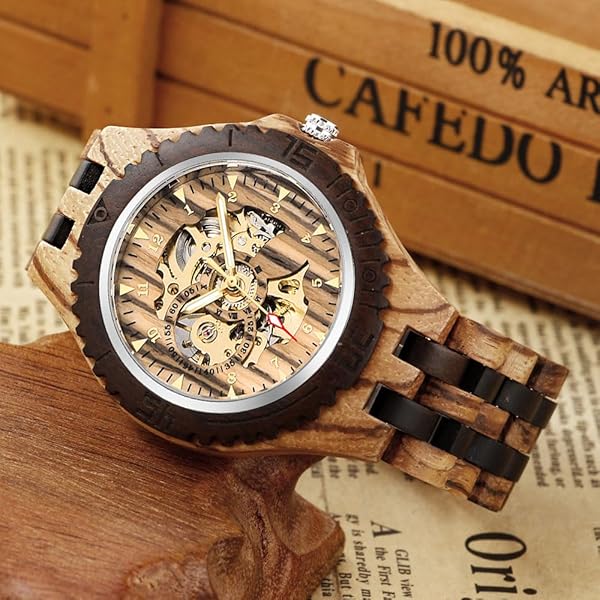 Hand Carved Art Wood Watch for Men
