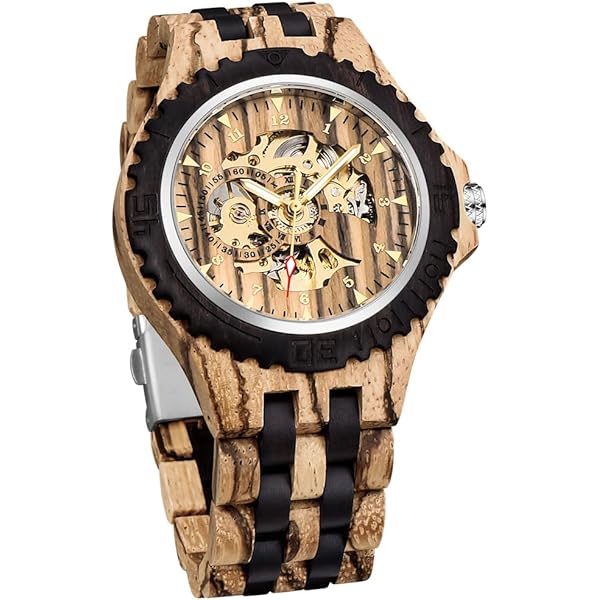 Hand Carved Art Wood Watch for Men
