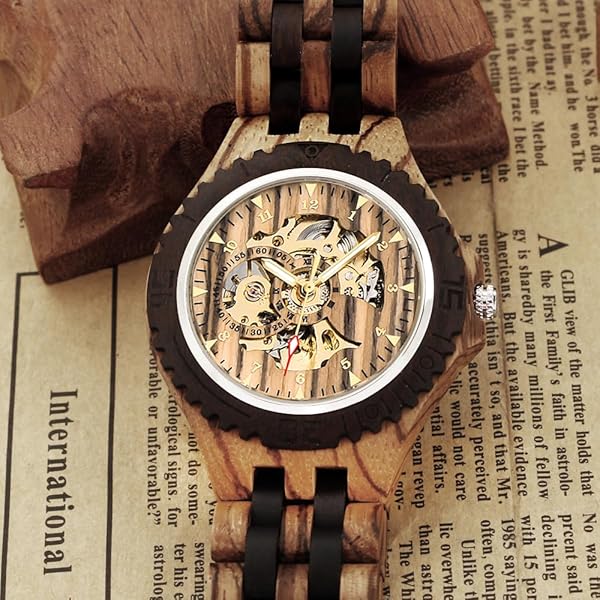 Hand Carved Art Wood Watch for Men