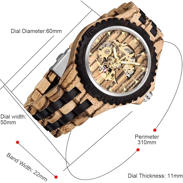Hand Carved Art Wood Watch for Men
