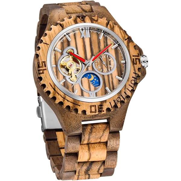 Artisan-Made Wooden Art Wristwatch for Gentlemen